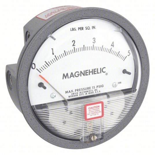 DWYER Differential Pressure Gauge | Range 0 to 5 psid | 1/8 in NPT Female | Dual Single-Side or Back