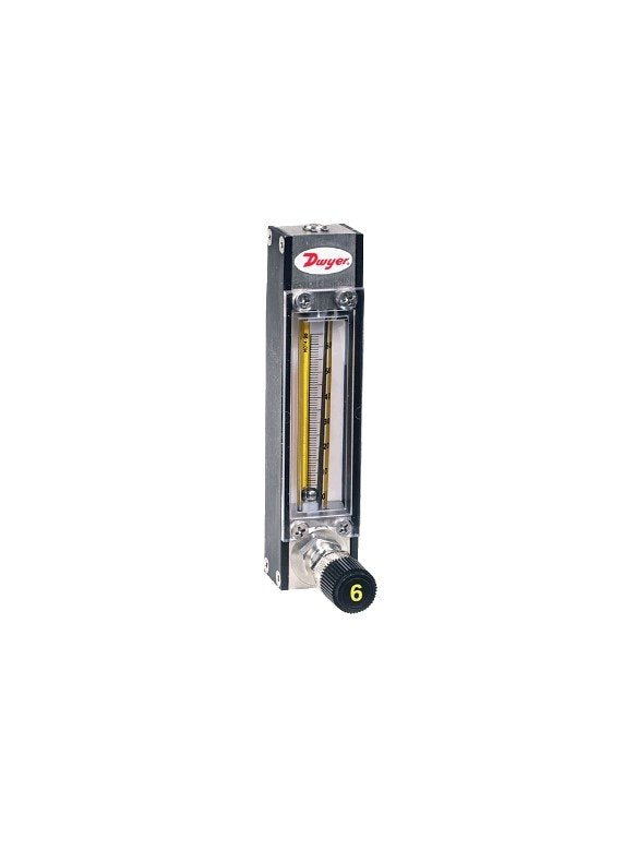 Dwyer Instruments VA22433 | Variable area glass flowmeter | Glass float | Max. flow rate 4.9 SCFH (2313 ml/min) air | 0.848 GPH (54 ml/min) water