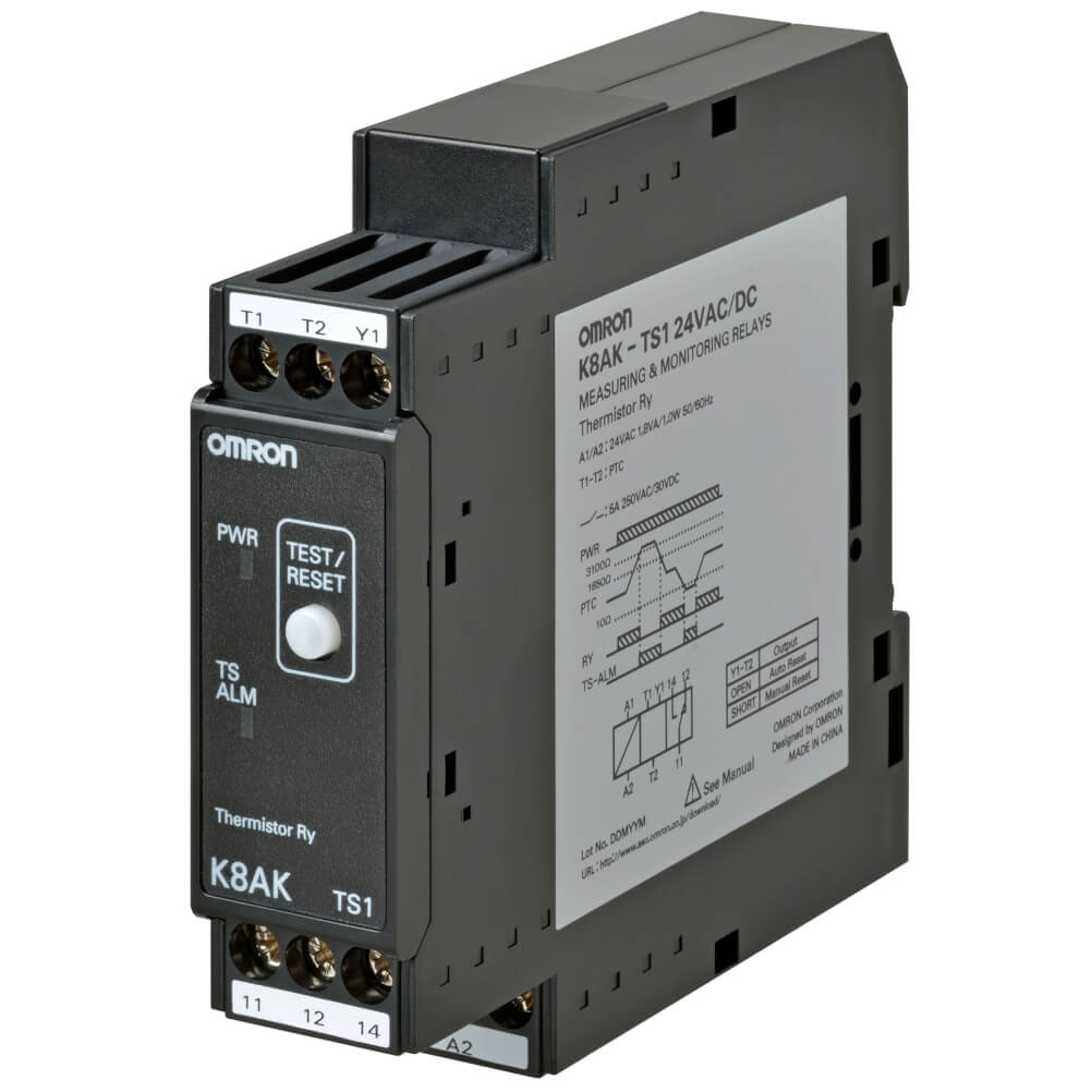 OMRON K8AK-TS1 100-240VAC | Monitoring relay 22.5mm wide, temperature monitoring, 100 to 240 VAC, one SPDT