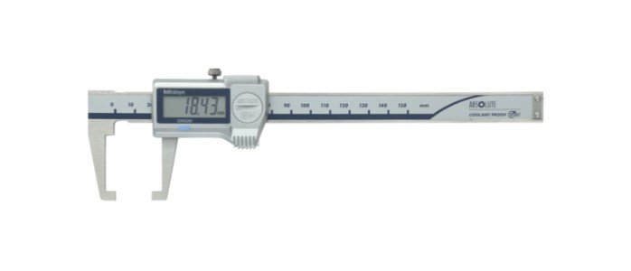 Mitutoyo 573-653-20 | Digital ABS Neck Caliper | Series 573 | With Data Output | Resolution 0.01 mm | Range 0 to 150 mm | Weight 157 g