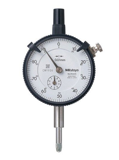 Mitutoyo 2046A-01 | Dial Gauge | Flat Back | Series 2 | Graduation 0.01mm | Accuracy +/- 0.013mm | Range 10mm