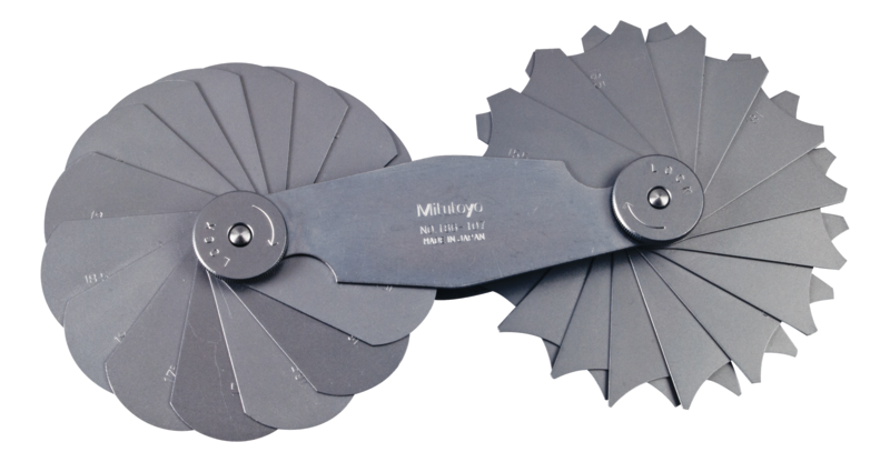 Mitutoyo 186-107 Radius Gauge 15.5-25mm, 30 Pairs