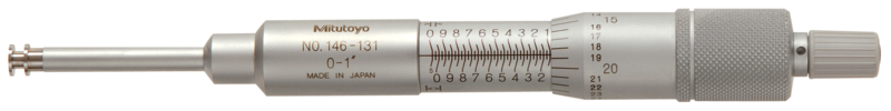 Mitutoyo 146-131 Groove Micrometer, Rotating Spindle 0-1", 0,25" Flange