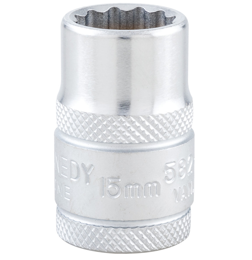 Kennedy-Pro KEN5826970K | 1/2in. Drive | Bi-Hexagon Socket | 15mm, Metric, 12 Point