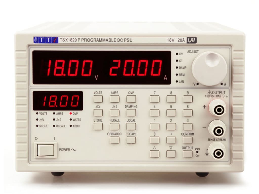 TTi TSX 1820P | silent DC Power Supply with mixed-mode regulation | Bench/System Lxi Single 0-18V/0-20A, RS232/GPIB