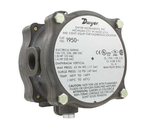 Dwyer Instruments 1950P-25-2F | Differential Pressure Switch | 4-25 psid;1/8" NPT F;Explosion Proof