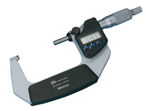 Mitutoyo 293-246-30 Digital Micrometer IP65 50-75mm, w/o Output, Ratcheted Thimble