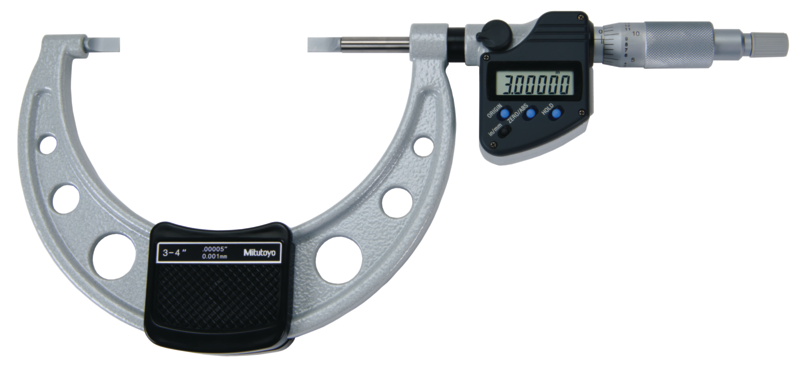 Mitutoyo 422-333-30 Digital Blade Micrometer, Blade=0.75mm Inch/Metric, 3-4"