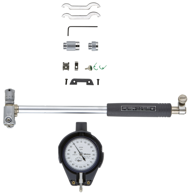 Mitutoyo 511-823 Micrometer Head Bore Gauge, Range 60 - 100 mm, Graduation 0.001 mm
