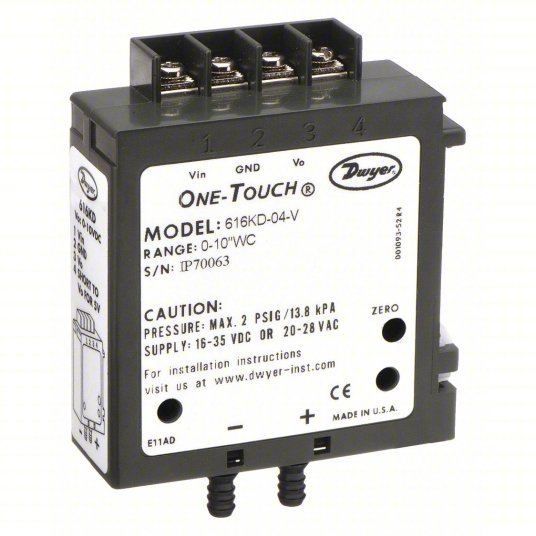 Differential Transmitter | Range 0 in wc to 10 in wc | For Surface-Mounting | 0 to 10V DC/0 to 5V DC