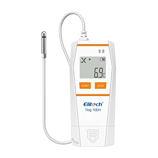 Elitech Tlog 10EH | Digital Temperature Data Logger | Reusable Temperature Recorder | PDF Report USB Port | 32000 Points | With External Temperature & Humidity Probe