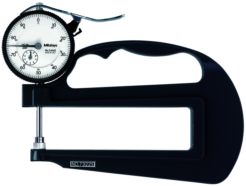 Mitutoyo 7322S Dial Indicator Thickness Gauge 0-1", 0.001" 4.72" Throat
