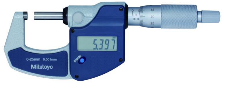 Mitutoyo 293-821-30 | Digital Micrometer Range 0-25mm | w/o Data Output, Ratchet Stop.
