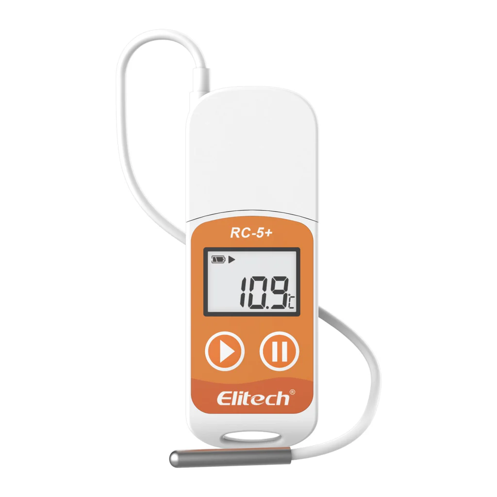 Elitech RC-5+ TE | PDF USB Reusable Temperature Data Logger | Internal Sensor | External Probe -22℉~158℉