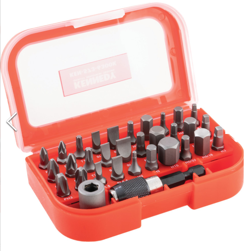 Kennedy KEN5736300K | 32 Piece Crosspoint | Hexagon | Pozidrive | Slotted | Square | Torx | Screwdriver Bit Set