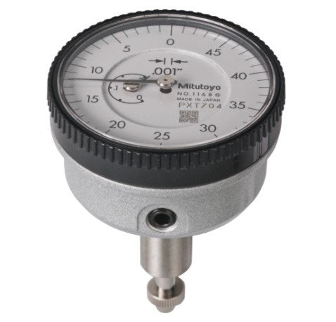 Mitutoyo 1168A | Dial Gauge | ANSI/AGD Type | Series 1 | Back Plunger Design | Reverse Dial Face | Graduation 0.001inch | Range 0.2inch