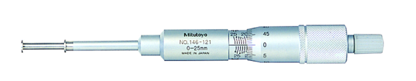 Mitutoyo 146-121 Groove Micrometer, Rotating Spindle 0-25mm, 6,35mm Flange
