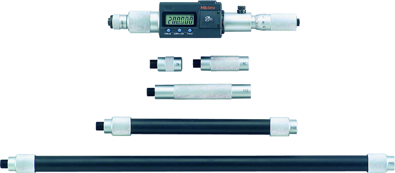 Mitutoyo 339-303 Digital Tubular Inside Micrometer (Pipe) Inch/Metric, 8-40", IP65, incl. 5 Rods