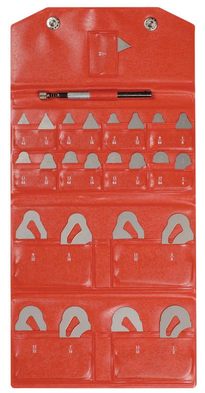 Mitutoyo 186-901 Radius Gauge 1/64-1/2", 25 Pairs
