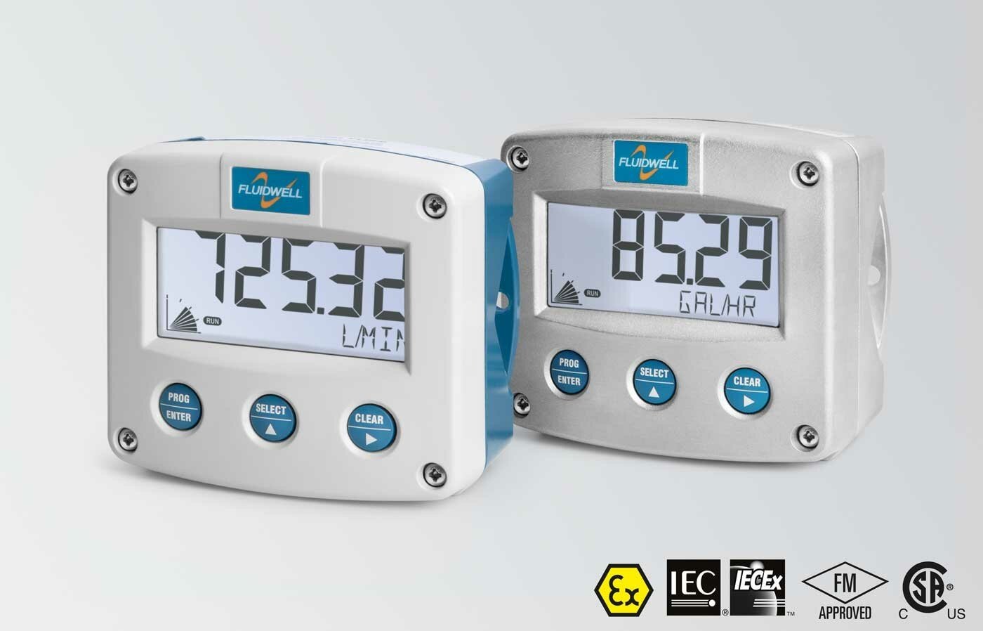 FLUIDWELL F010 Intrinsically safe - Flow rate Indicator | Input Signal (0)4 – 20mA | Temperatures between -40°C up to +80°C (-40°F up to 176°F).