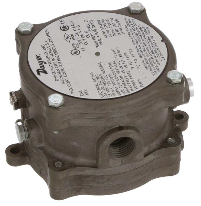 Dwyer Instruments 1950G-00-B-24-NA | Differential Pressure Switch | Explosion Proof | .7-.15in w.c. | 1950G Series