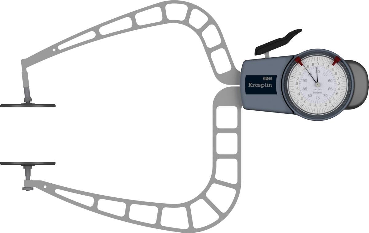 Kroeplin D4100T | Mechanical external measuring gauge | Range 50 – 100 mm | Measuring Depth 167 mm