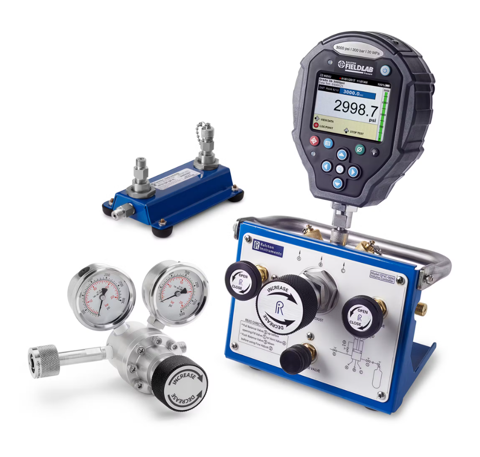 Ralston QTVC-KIT1-GR | Range 3000 psi / 20MPa calibration kit | with Field Lab | 2 port manifold and hoses