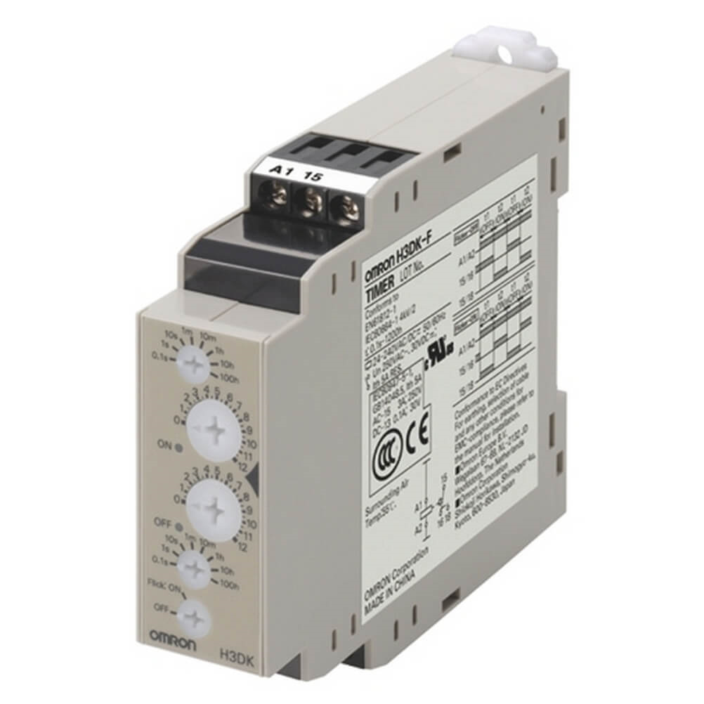 OMRON H3DK-G 24-240VAC/DC | Timer, DIN rail mounting, 22.5mm, star-delta-delay, 1-120s, DPDT, 5 A, 24-240 VAC/DC