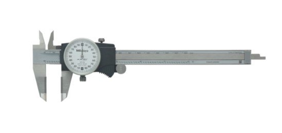 Mitutoyo 505-744 | Dial Caliper | Series 505 | OD Carbide Tipped Jaws | Graduation 0.001 Inch | Accuracy ±0.001 Inch | Range 0 to 6 Inch | Weight 175 g