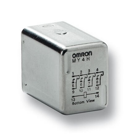 OMRON MY4H 110/120VAC | Relay, plug-in, 14-pin, 4PDT, 3 A, hermetically-sealed