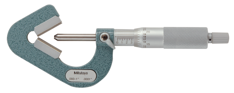 Mitutoyo 114-202 3 Flute V-Anvil Micrometer 0.09-1"