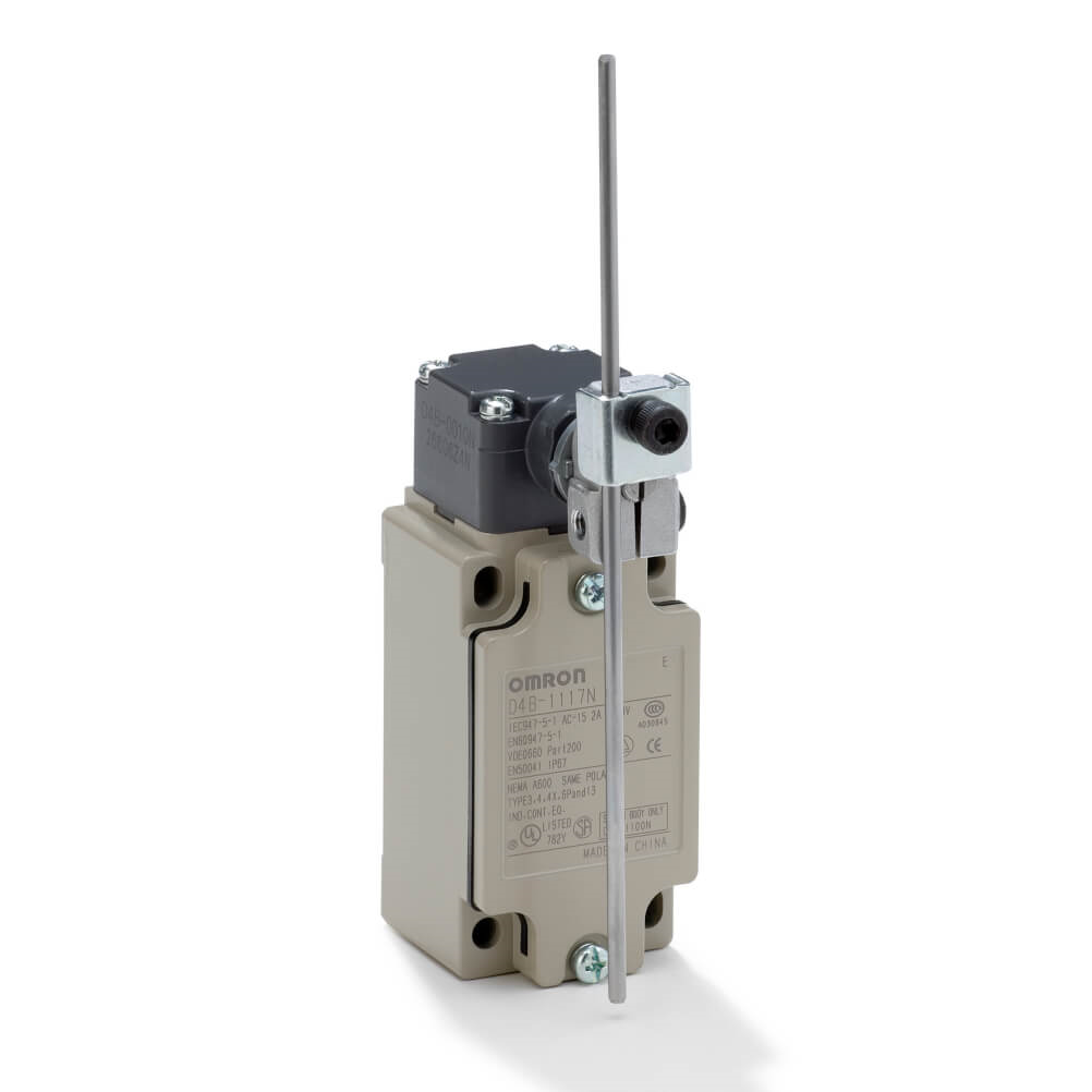 OMRON D4B-4117N | Safety Limit switch, D4B, M20, 1NC/1NO (snap-action), adjustable rod lever