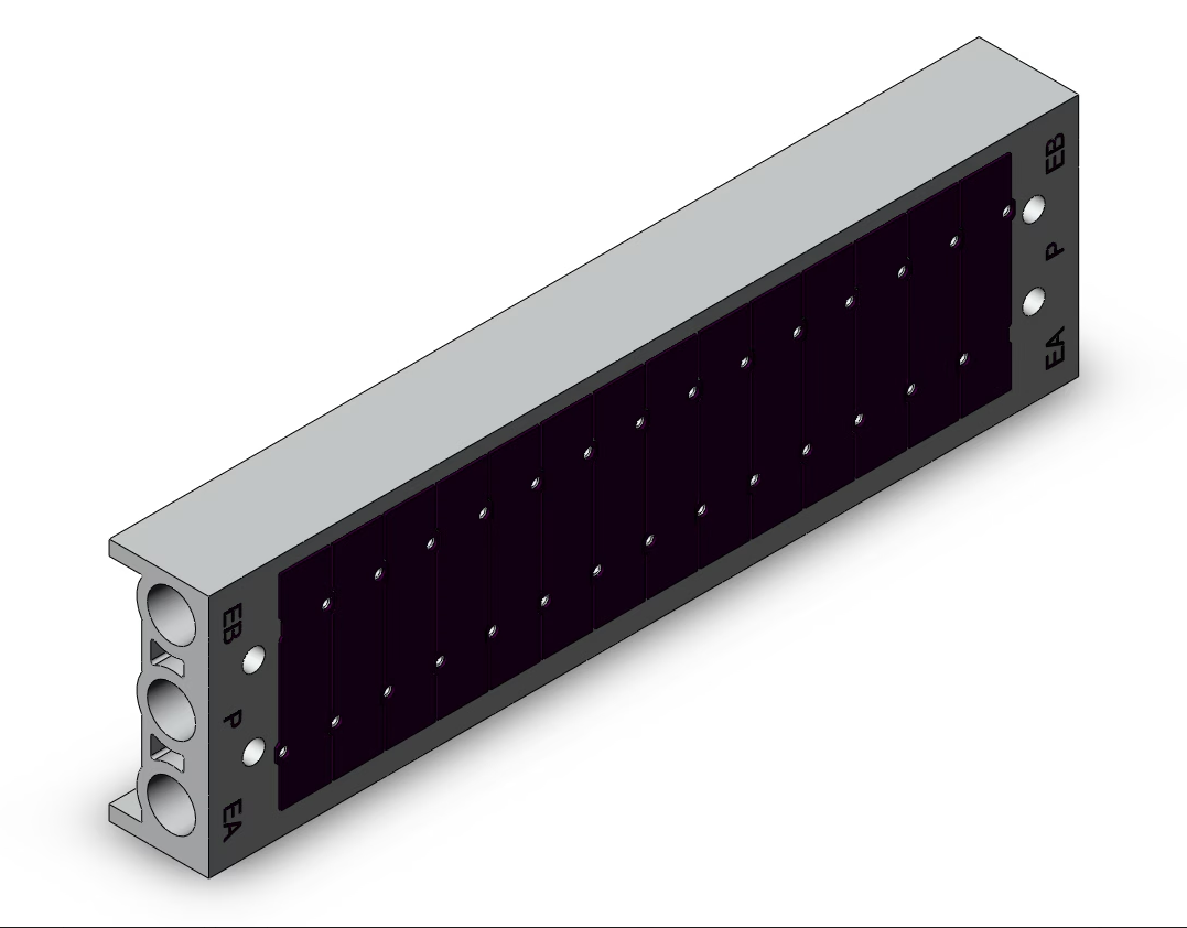 SMC Corporation SS5JY-20-14 | 14 Station Manifold Block for Solenoid Valve