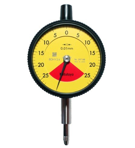 Mitutoyo 2971AB | Dial Gauge | Flat Back | ISO Type | Series 2 | One Revolution | Graduation 0.01 mm | Range 0.5 mm