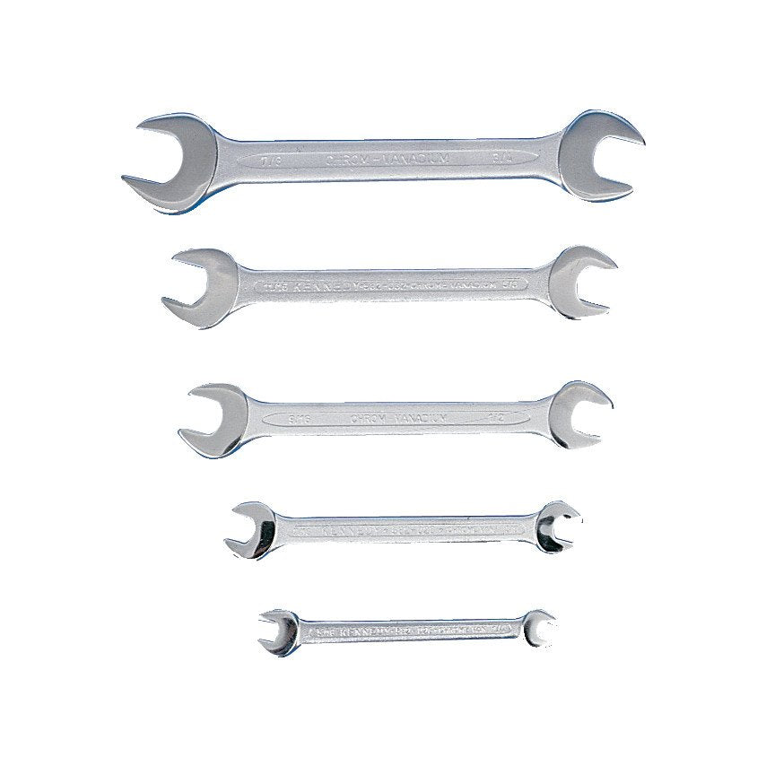 Kennedy 1/4-7/8AF CV OPEN END SPANNER SET 5PC