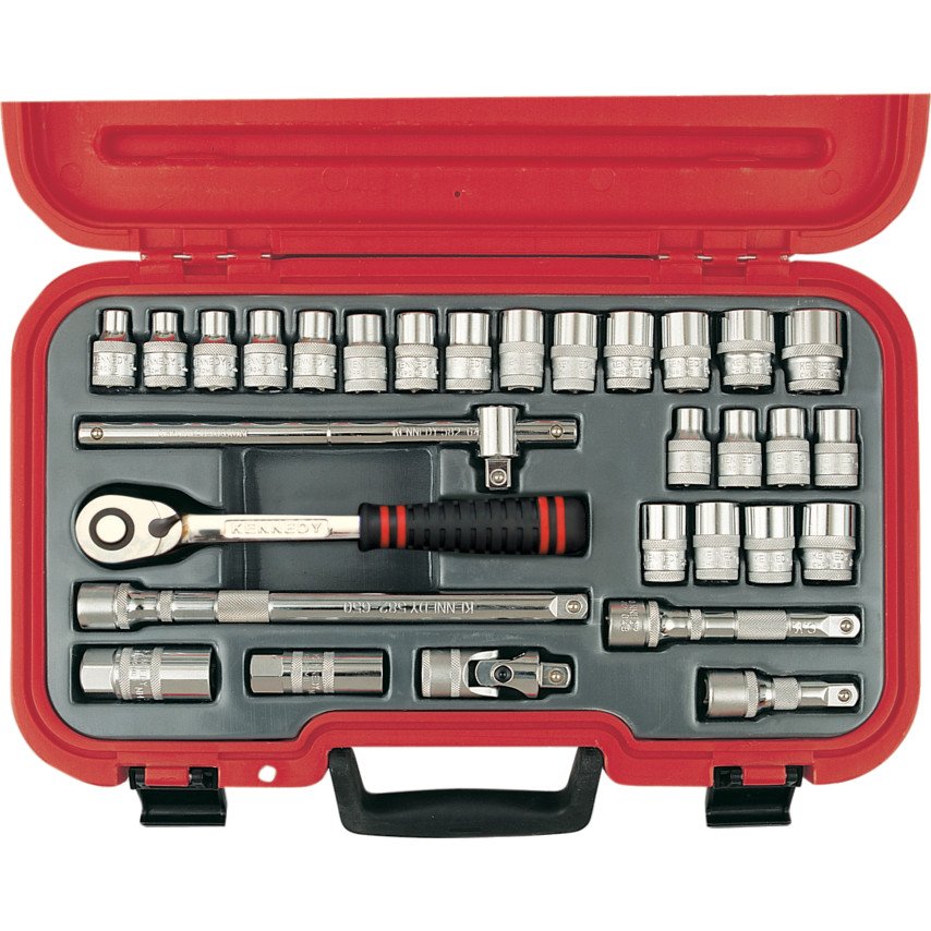 Kennedy-Pro - 1/2 inch Drive, MM/AF SOCKET SET 30PC - 12 Points
