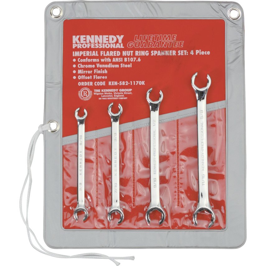 Kennedy-Pro 5/16-11/16 PROF FLARE NUT SPANNER SET 4PC
