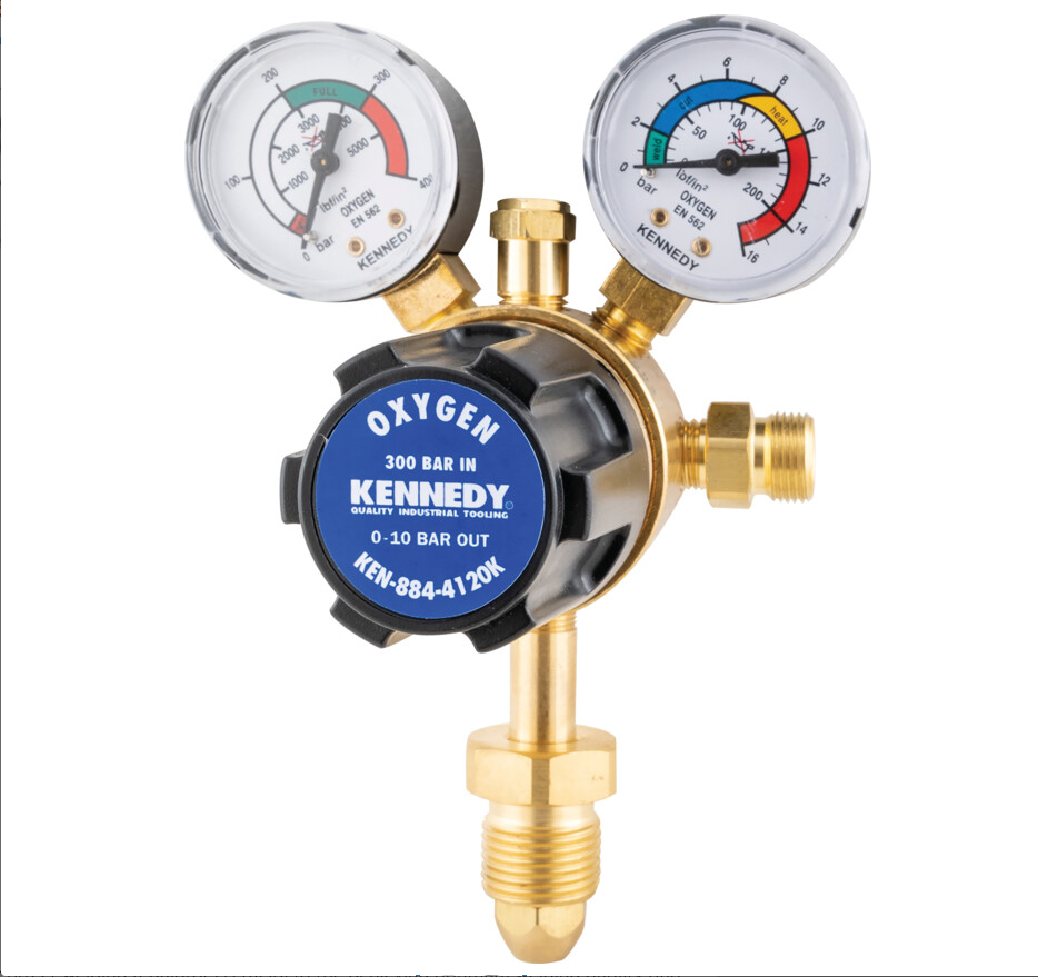 Kennedy KEN8844120K | Gas Regulator, Single Stage | 10 Bar Outlet, 300bar Inlet |  5/8in BSP x 3/8in BSP Connection