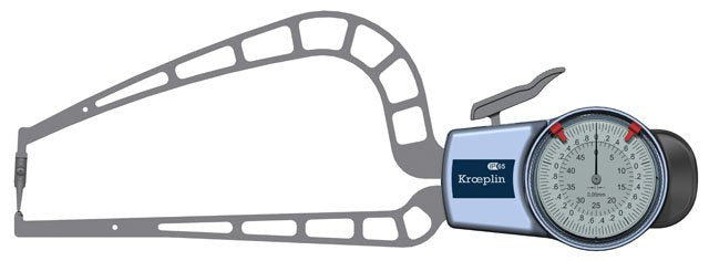 Kroeplin D4R50S, 0 - 50 mm, ANALOG MEASURING GAUGE FOR TUBE WALL THICKNESS