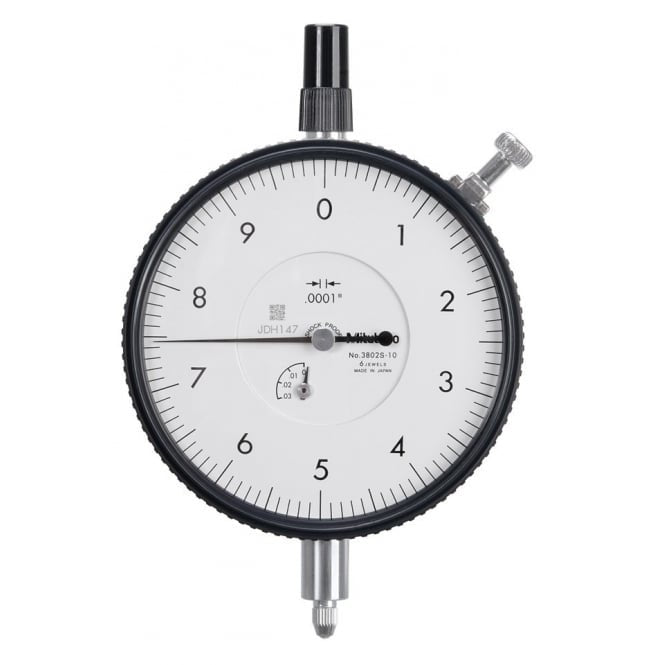 Mitutoyo 3802S-10 Large Diameter Dial Indicator Range 0.025", Graduation .0001"