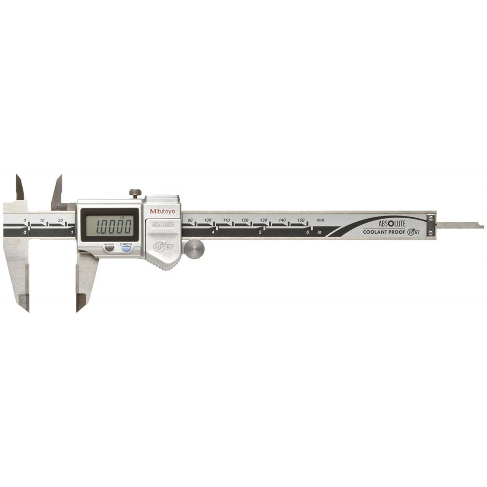 Mitutoyo 500-735-10 ABSOLUTE Digimatic Coolant Proof Caliper 0-150mm / 0-6", Carbide tipped jaws