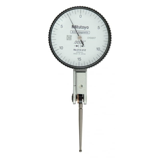 Mitutoyo 513-412 Long Stylus Lever Indicator, Range 0.03", Graduation .0005"