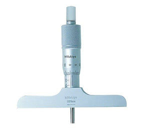 Mitutoyo 128-102 | Depth Micrometer | Series 128 | Graduation 0.01 mm | Flatness 2 µm | Parallelism 5 µm | Range 0 to 25 mm | Weight 250 g