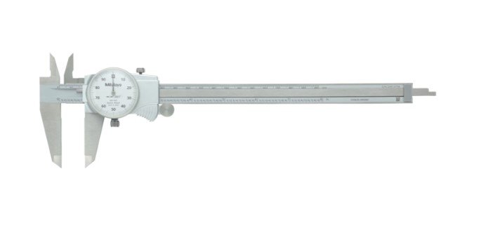 Mitutoyo 505-743J | Dial Caliper | Series 505 | Type Silver Cover | Graduation 0.001 Inch | Acuracy ±0.002 Inch | Range 0 to 8 Inch | Weight 185 g