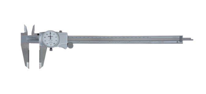 Mitutoyo 505-747 | Dial Caliper | Series 505 | OD Carbide Tipped Jaws | Graduation 0.001 Inch | Accuracy ±0.002 Inch | Range 0 to 12 Inch | Weight 370 g