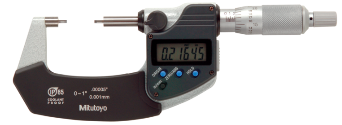 Mitutoyo 331-363-30 Digital Spline Micrometer IP65 Inch/Metric, 2-3", 2mm Measuring Face