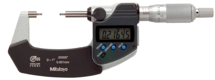 Mitutoyo 331-364-30 Digital Spline Micrometer IP65 Inch/Metric, 3-4", 2mm Measuring Face