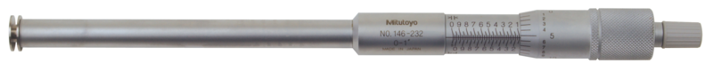 Mitutoyo 146-232 Groove Micrometer, Non-Rotating Spindle 0-1", 0.5" Flange