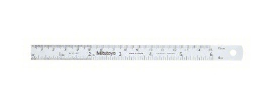 Mitutoyo 182-302 | Steel Rule | Semi-Flexible Rule | Series 182 | Inch or Metric | Accuracy ±0.006 inch or ±0.15 mm | Width 0.625 inch | Range 0 to 6 inch