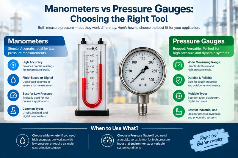 Manometers vs Pressure Gauges: Choosing the Right Tool